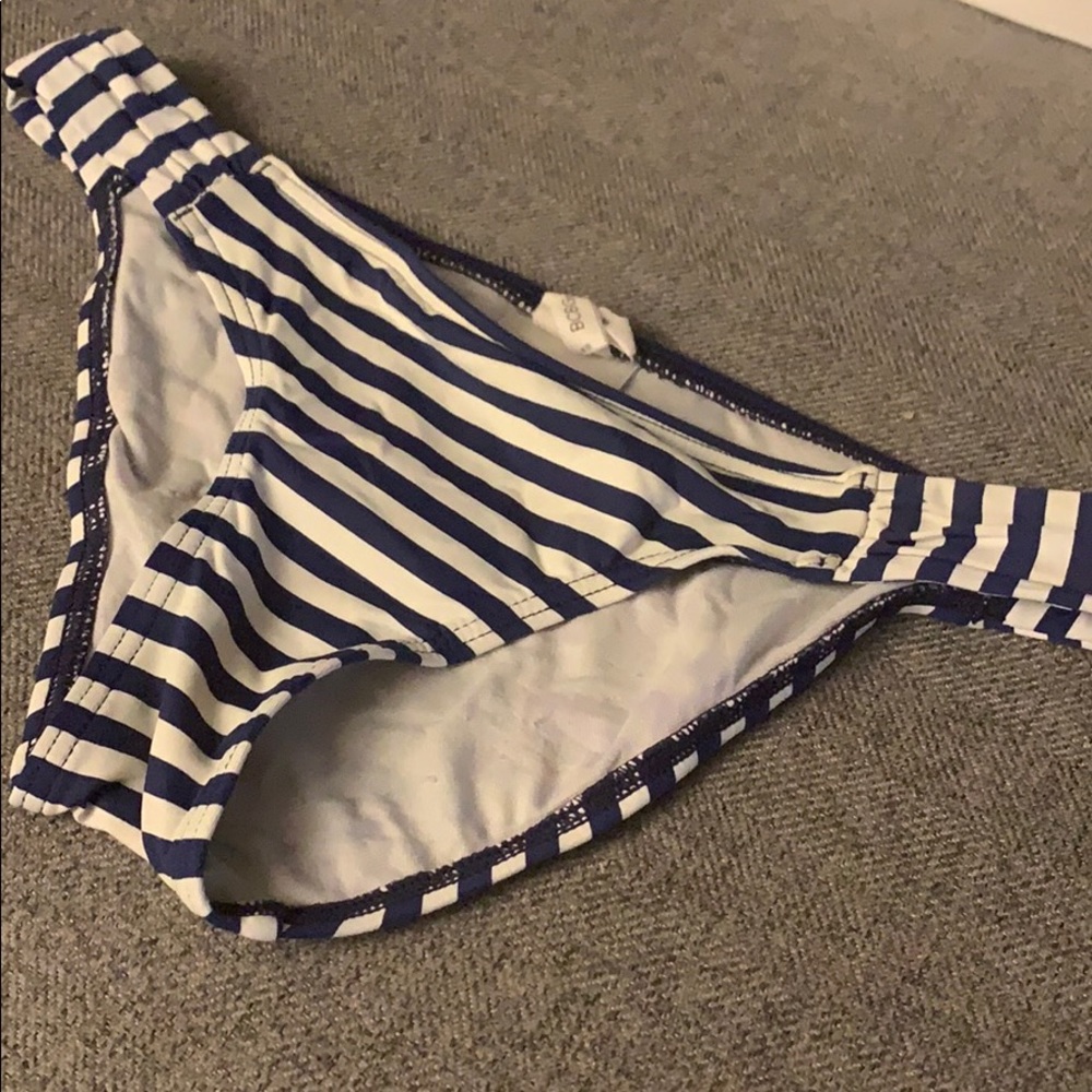 BCBGeneration Navy White Stripe Bikini Bottom